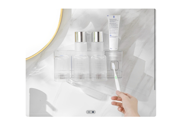 Soporte organizador de baño con vaso